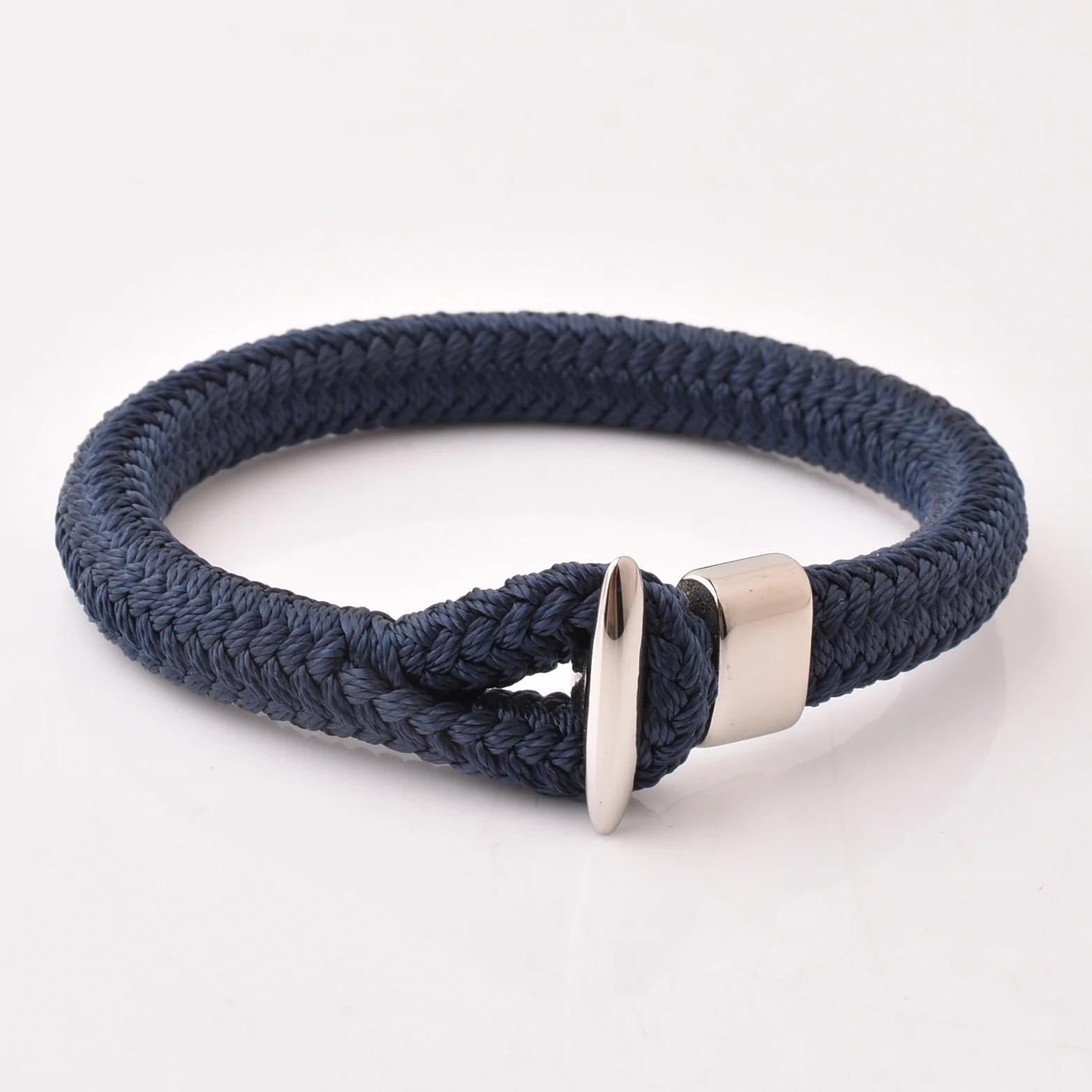 

2022 Men'S Bracelet Sailing Nylon Navy Blue Stainless Steel Hook Bracelet