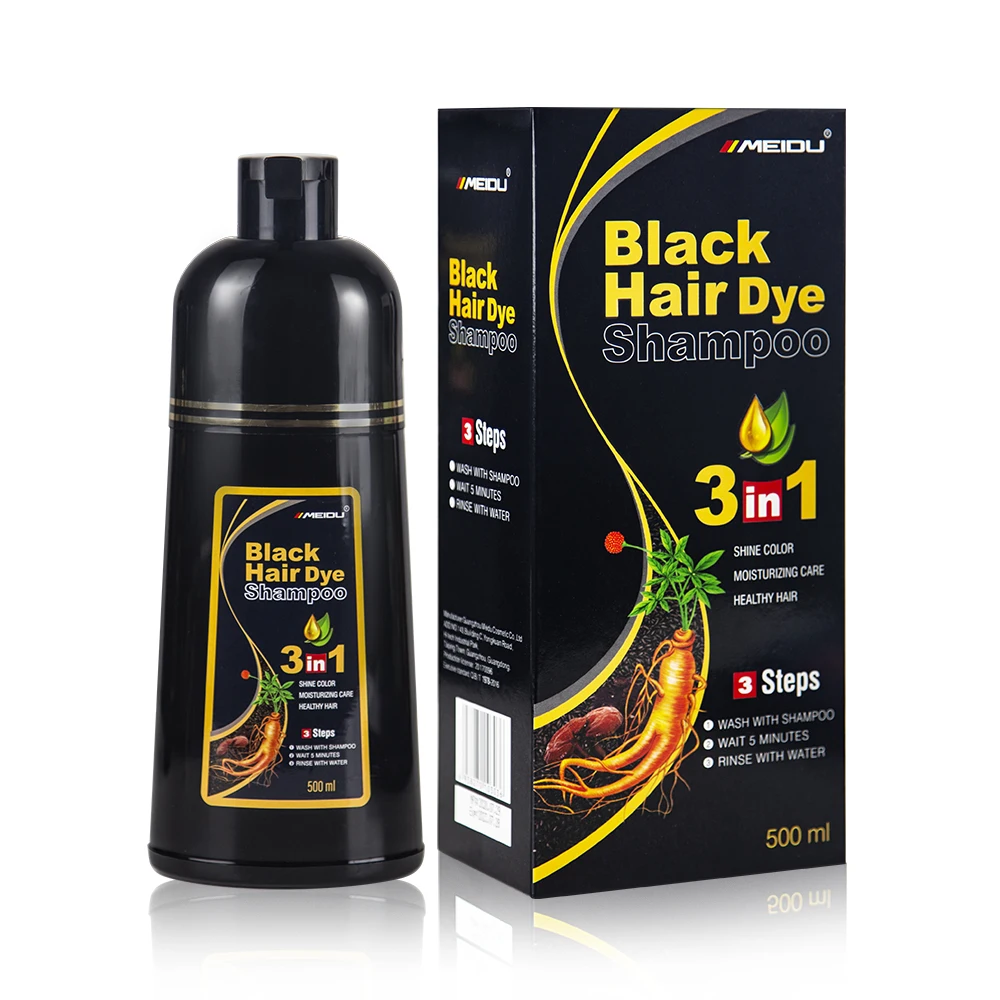 Meidu No Ammonia and Ppd Free 500ml Dark Brown Argan Speedy Best Men Vip Dye Natural Fast Black Hair Color Shampoo