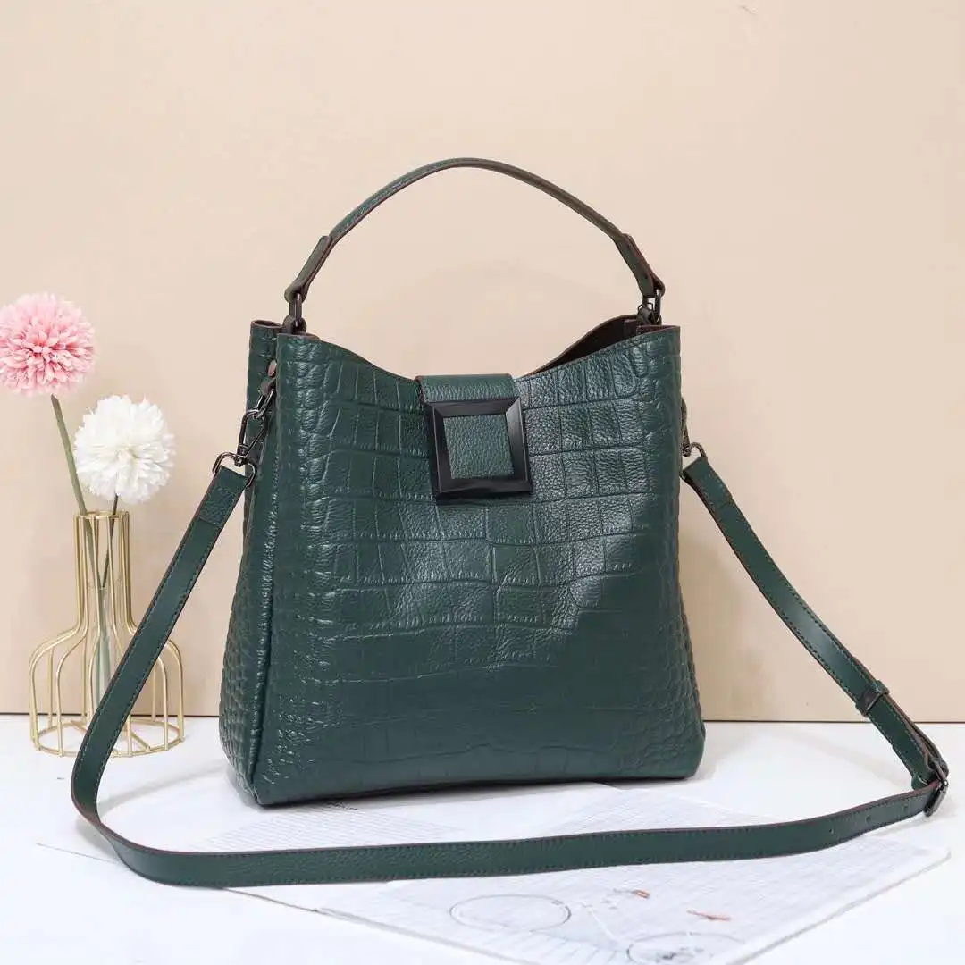 

large luxury custom logo women handbag crocodile leather crossbody tote bag