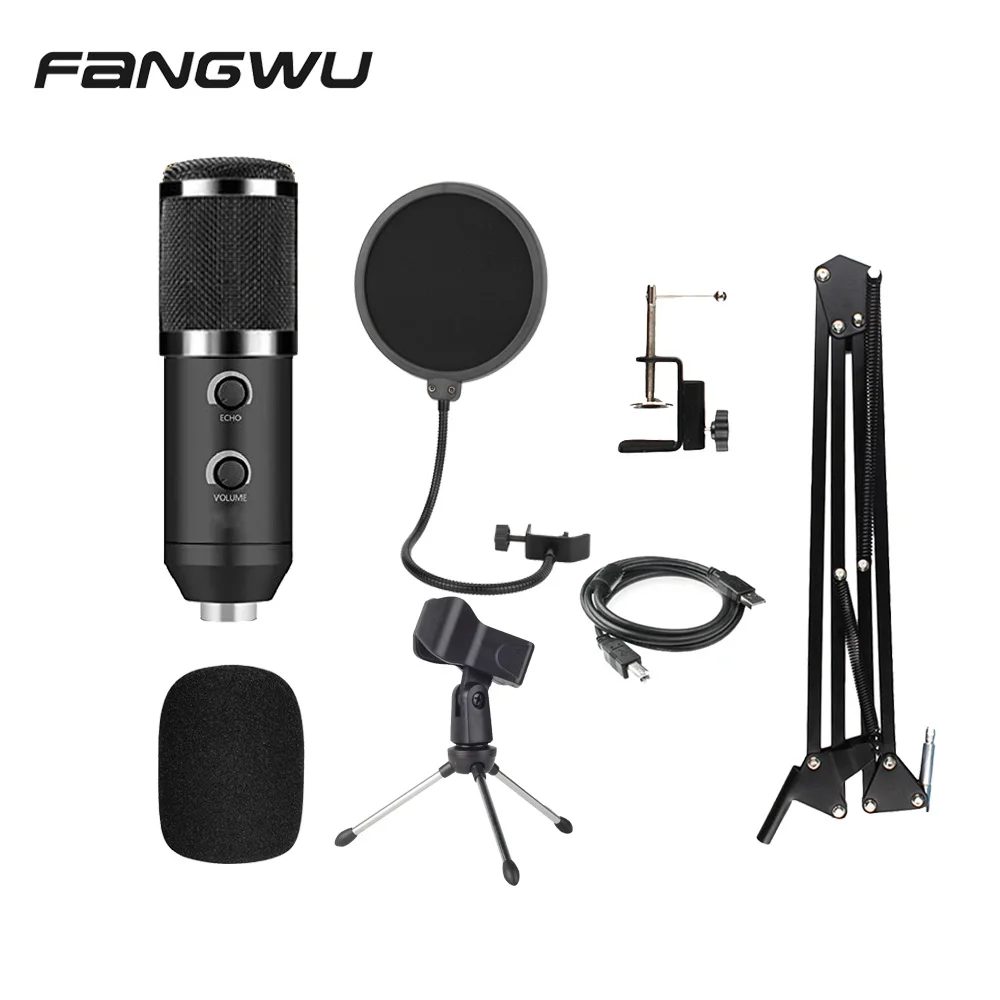 

Factory USB ECHO BM800 Mic Microphone with Stand and Pop Filter, Black,silver,gold,custom