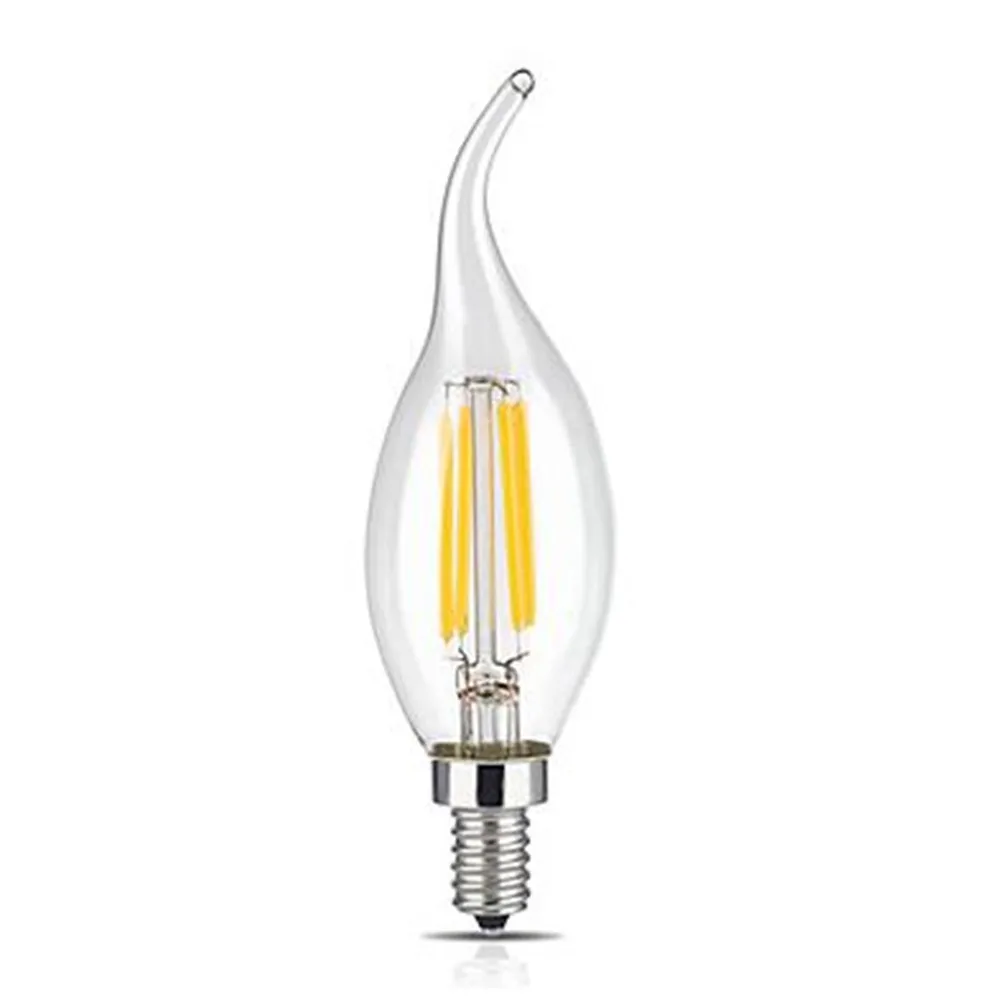 C35 Flame tip LED light bulb for Vintage Antique Chandelier and Candelabra 2W 2700K E12 base
