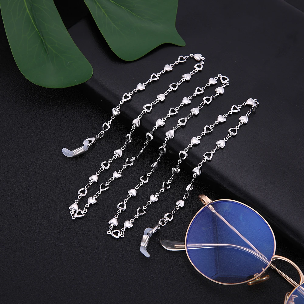 

Heart Chain For Sunglasses Glasses Chain Rope Masks holder Neck Lanyard Women Brass Gold Plated Reading Metal EyeGlasses Holder
