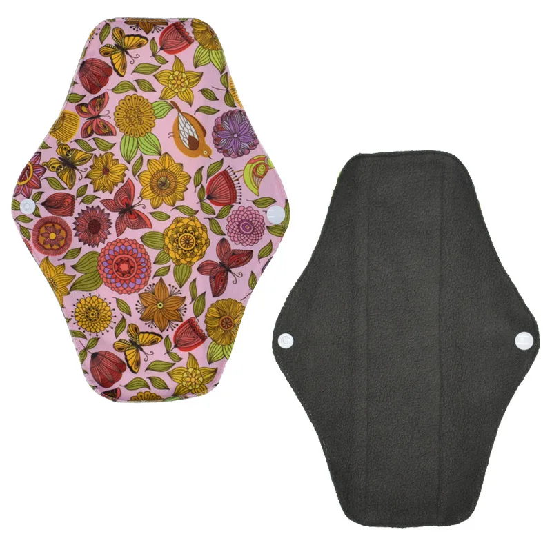 

Charcoal Bamboo Women Menstrual Cloth Pads Reusable Panty Liner Breathable Sanitary Napkin Pad