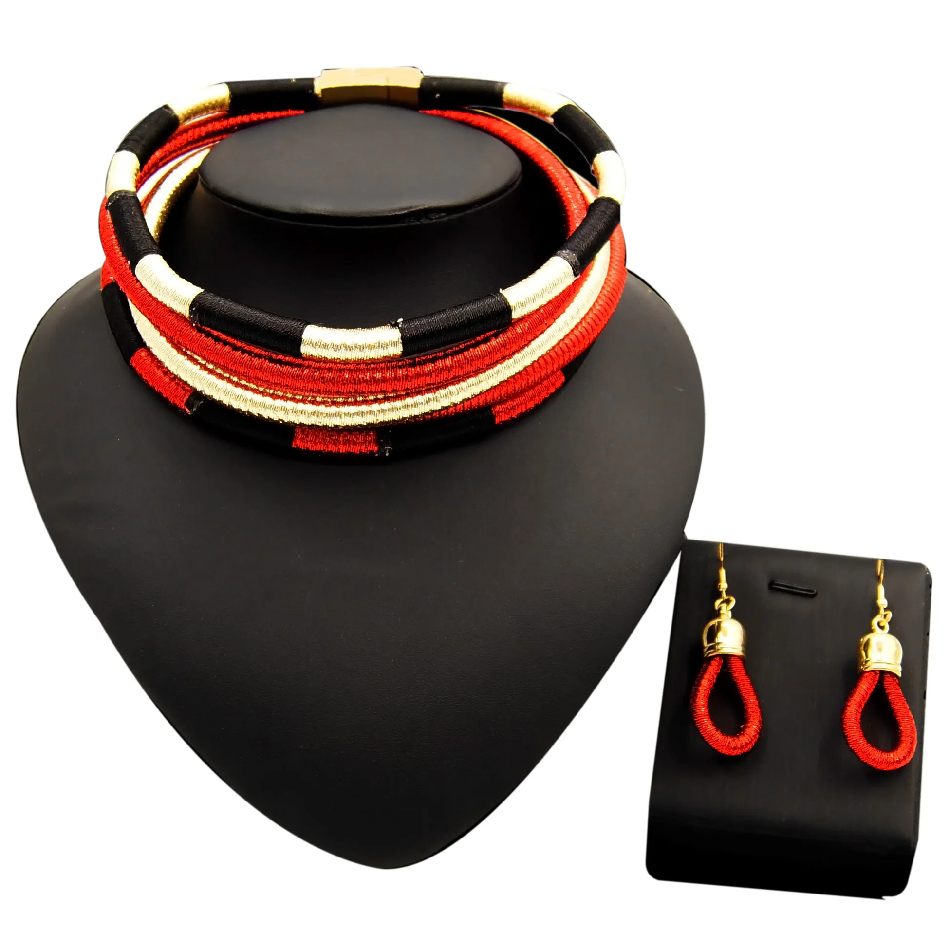 

Yulaili African Jewelry Sets Round Necklace Bracelet Dubai Gold Jewelry Set for Women Wedding Party Bridal Earrings Ring Jewelry