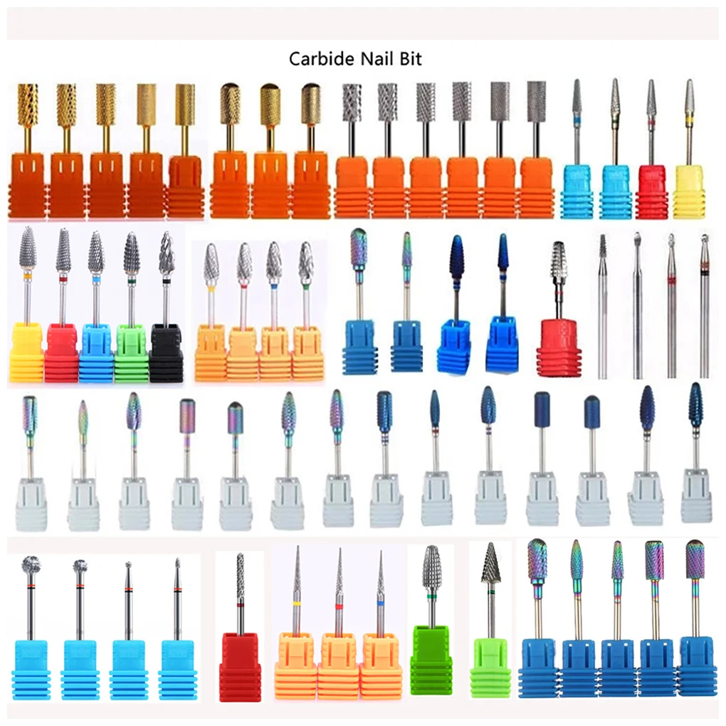 

Tungsten Carbide Different Size and Color Nail Drill Bits Ceramic Nail Milling Cutter for Nail Drill Machine