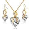 Fashion Crystal Heart Shape Crystal Wedding Jewelry Set For Women