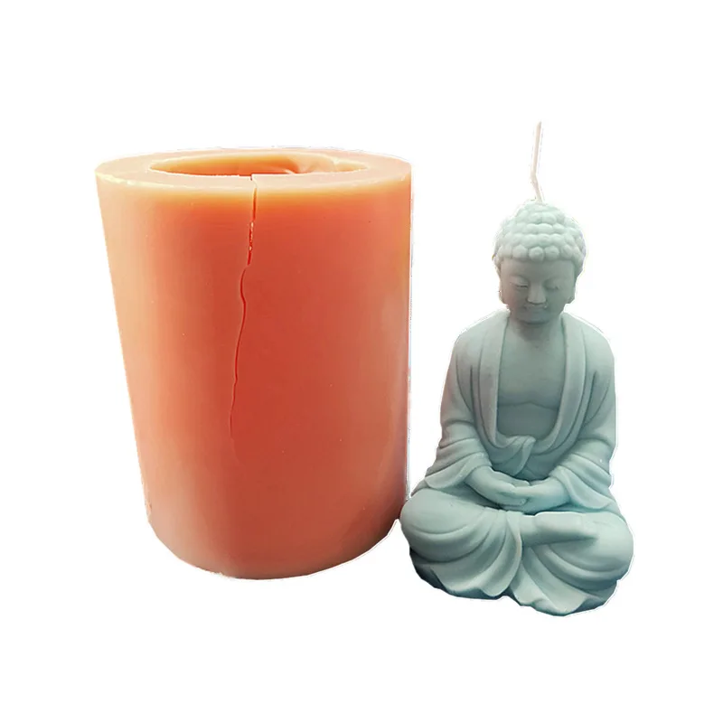 

1434 Shakyamuni Buddha scented candle silicone mold DIY Tathagata Buddha plaster set resin mold, Orange