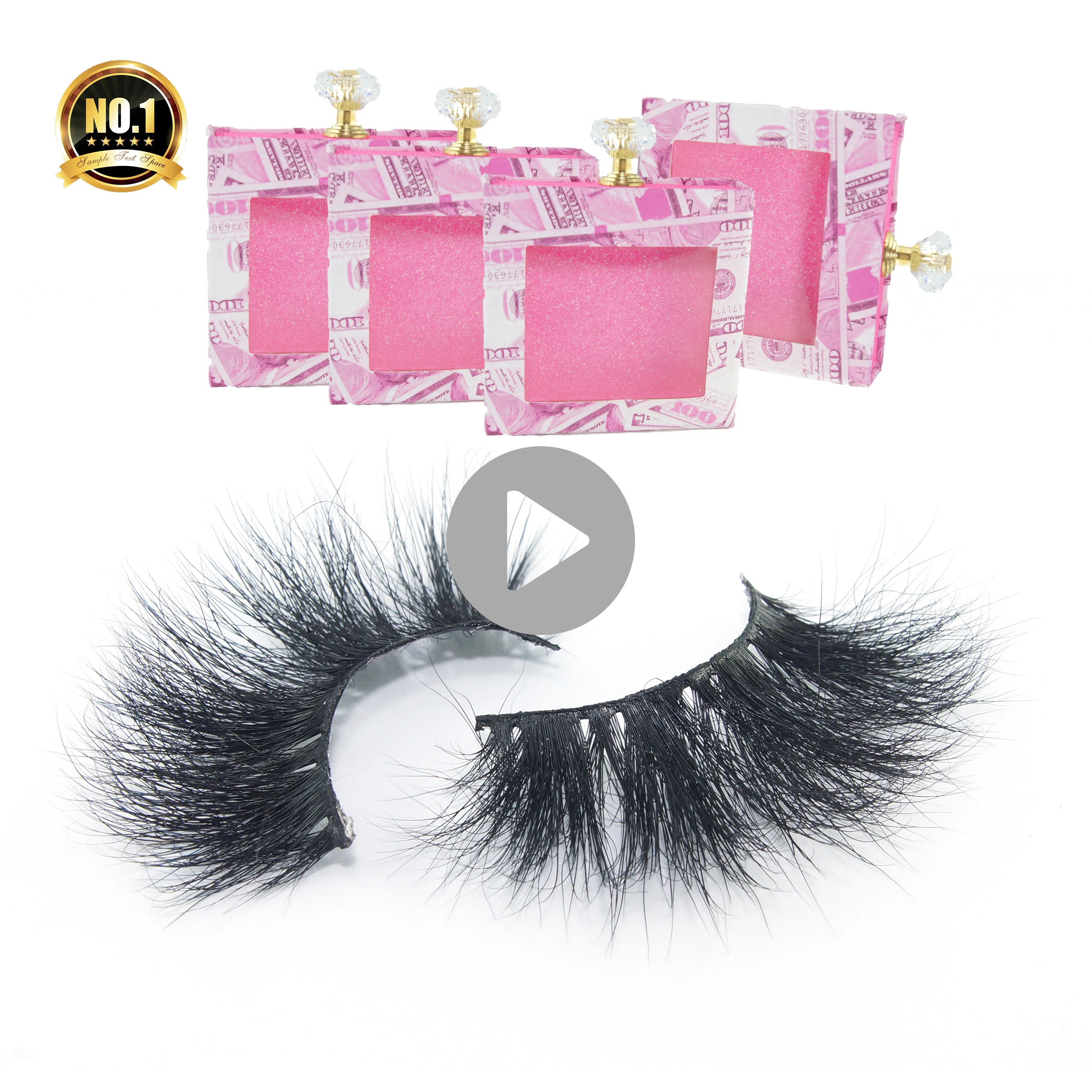 

Best 25MM Eyelashes Private Label Mink 5D Mink Eyelash wholesale vendor customized boxes magnetic 3d mink eyelashes extension, Black
