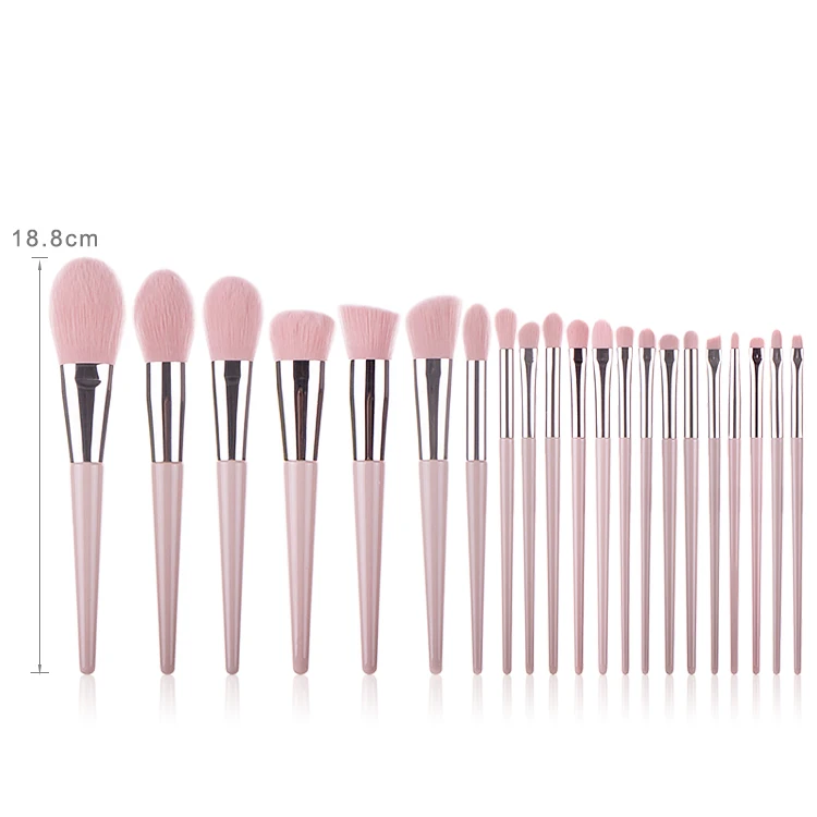 

21 Pcs Pink Beauty Foundation Powder Blush Contour Makeup Make Up Brush