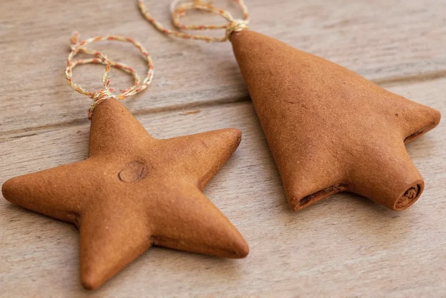 Step-by-step process of making applesauce cinnamon ornaments showing mixing, rolling, cutting shapes, and drying on parchment paper