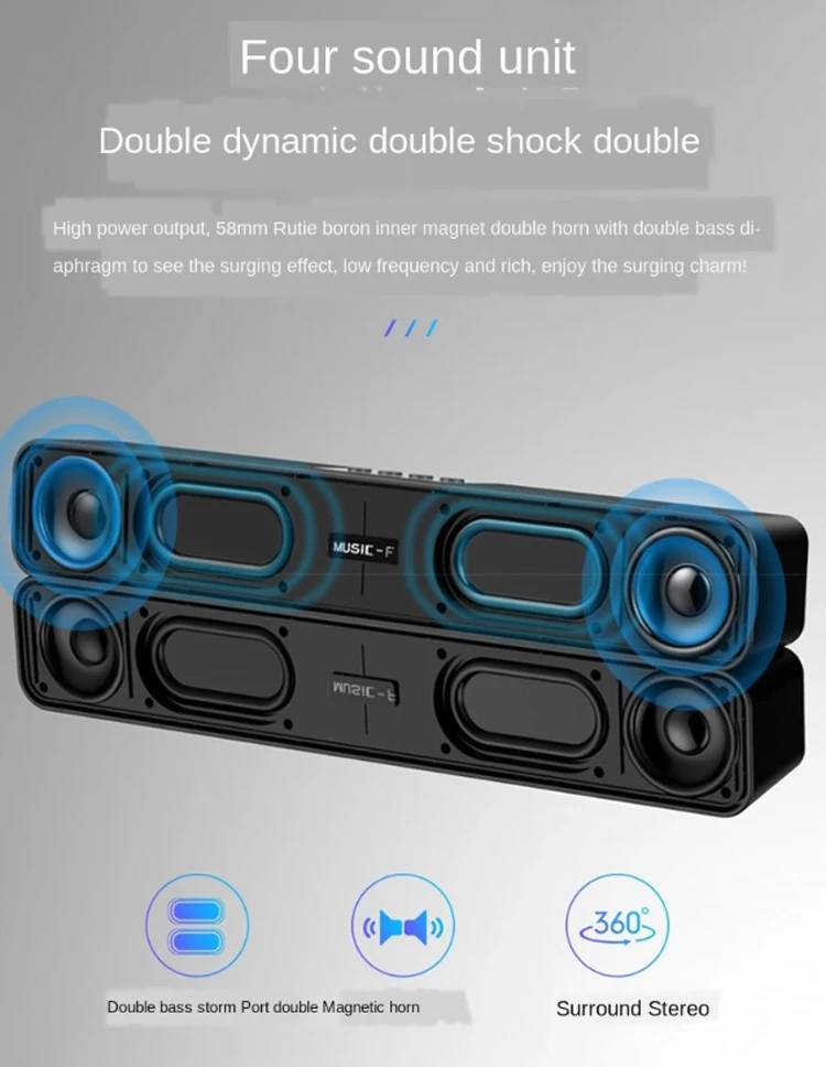 cheap CE ROHS waterproof mini wireless Bluetooth with FM radio speakers home theater 5.1 with subwoofer long sound bars for TV - ANKUX.COM