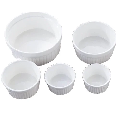

Value For Money Backing Bowl 12oz Large Capacity White Ceramic Bowl For Baking Cake