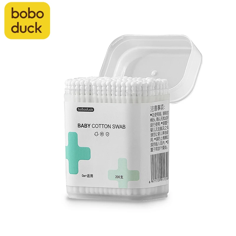 

Boboduck Baby Organic Cotton Swabs Cleaning Cotton Swabs 200 Pcs