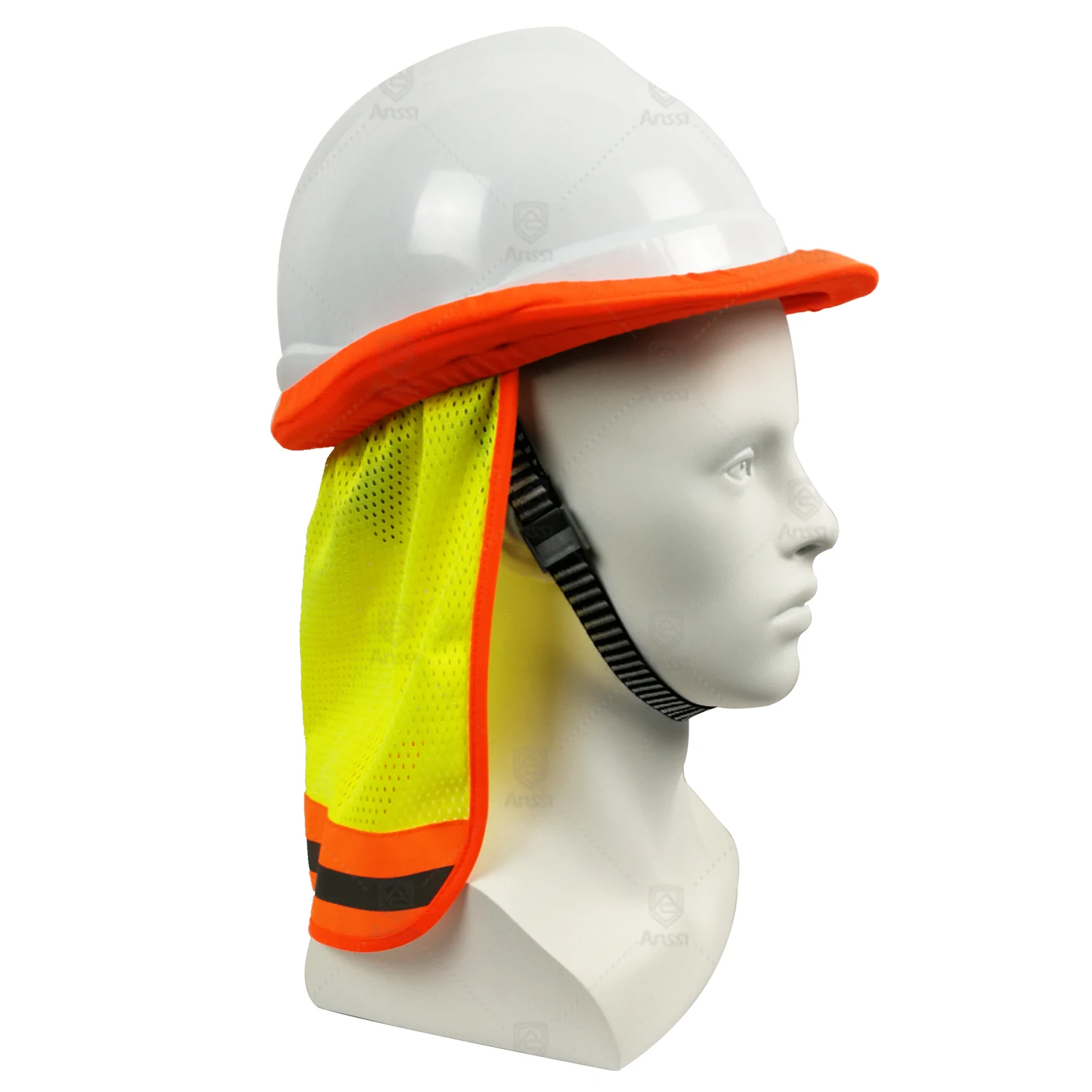 
Hi-vis reflective elastic safety helmet sun shade visor for the climbing or construction hard hat neck shield protection 