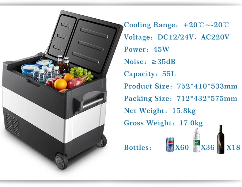 49liter Upright Compressor Boat Fridges 12v/24v Rv Dc Caravan Marine