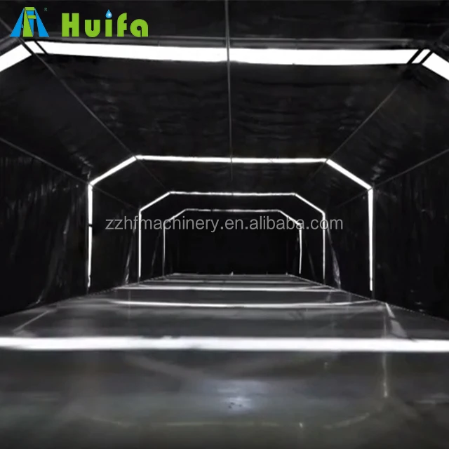 Breathing plastic light deprivation blackout tunnel greenhouse