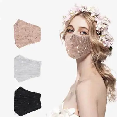 

MD-2022031804Adjustable Bling Sparkly Sequin Fashion Party FaceMask for Women Masquerade Pocket Mask Can Put Filters adult masks