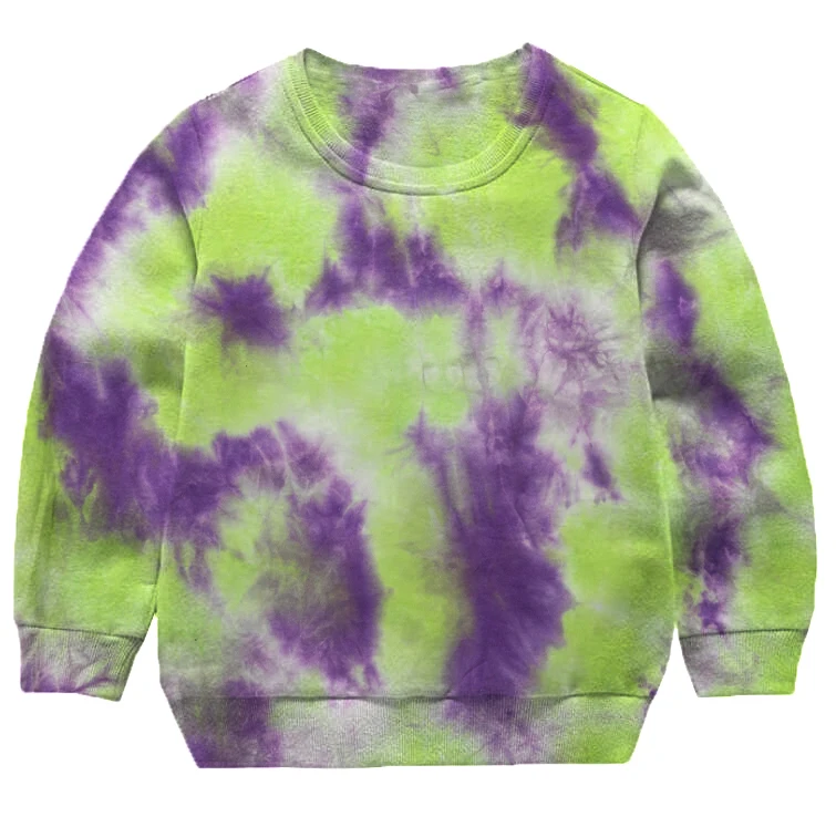 Fashion Custom Toddler Sweatshirt Tie Dye Girls Fall Hoodie Crewneck