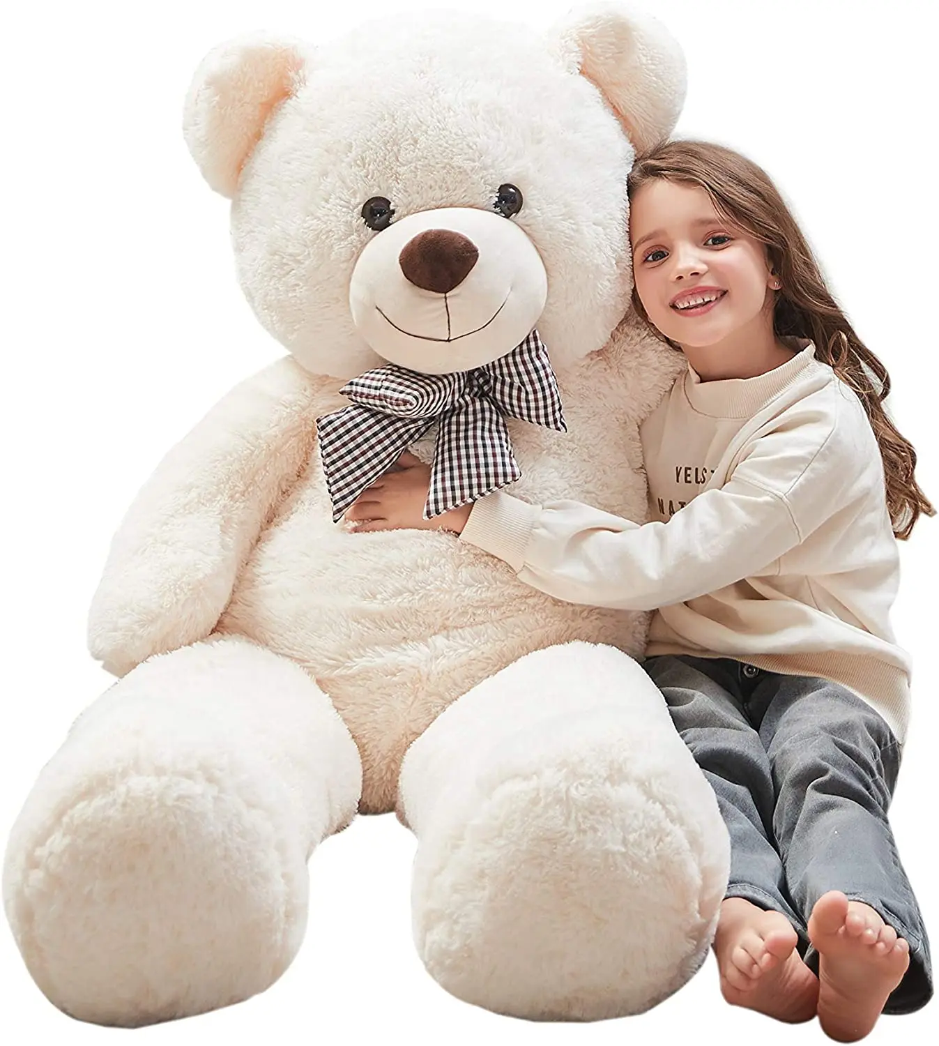 

Hot Sale 100cm 120cm 140cm Giant Teddy Bear White Stuffed Animal bedtime toys Soft Cute Bear Plush