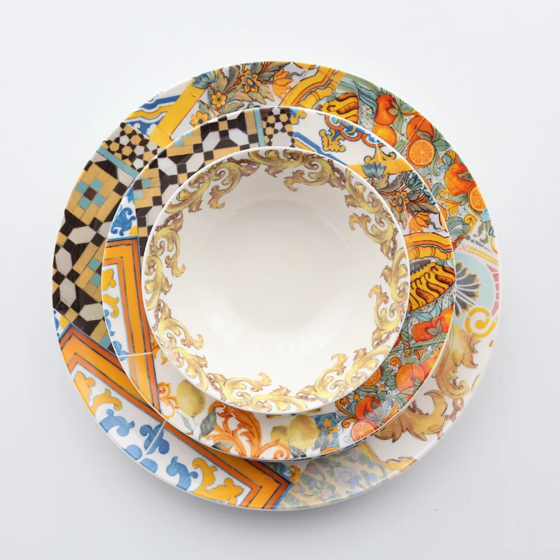 Pa04 Wholesale Ceramic Plate And Bowl Set Dinner Plates Luxury