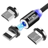 Cell Phone 3 In 1 Cable Magnetic Usb 2m Charging Data Led Metal Micro Usb Function Cables Magnetic Phone Charger