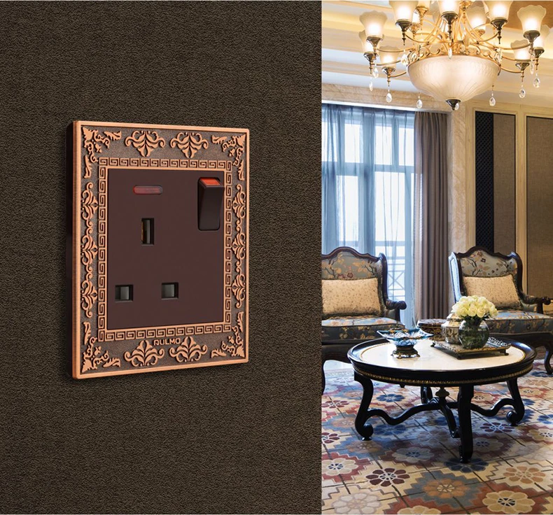 Aulmo 2 Gang 1 Way Switch Pc Faceplate With Zinc Alloy Frame High