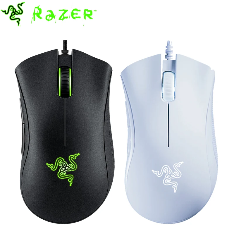 

Razer DeathAdder Essential Wired Gaming Mouse 6400DPI Ergonomic Professional-Grade Optical Sensor Razer Mice For Computer Laptop, Black white