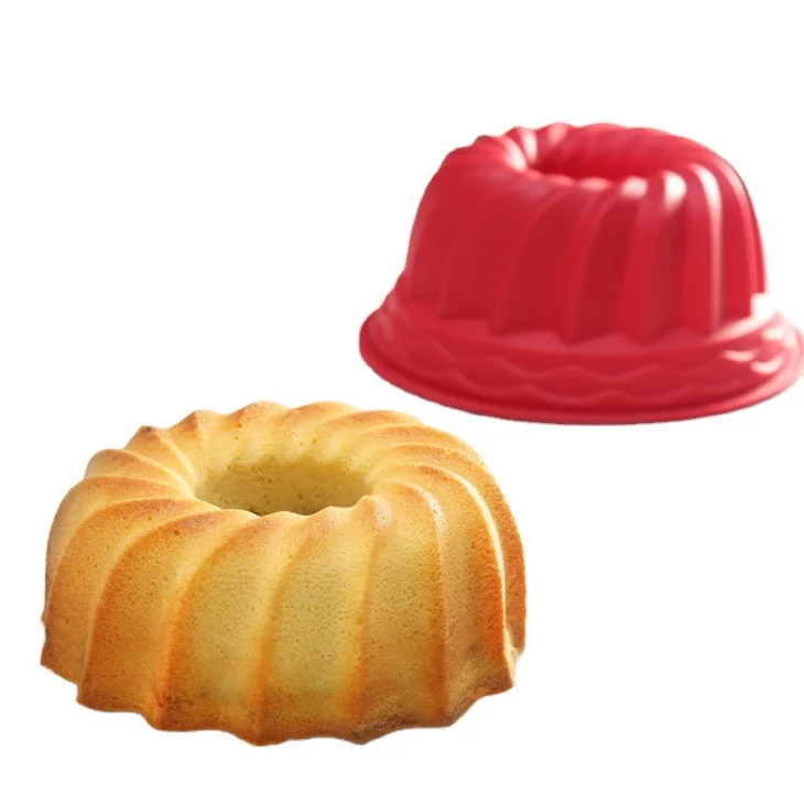 

3D Silicone Round Shaped Cake Pan Silicone Cake Mold for Bendable Bundt Pan Nonstick Baking Pan, Blue,red,green