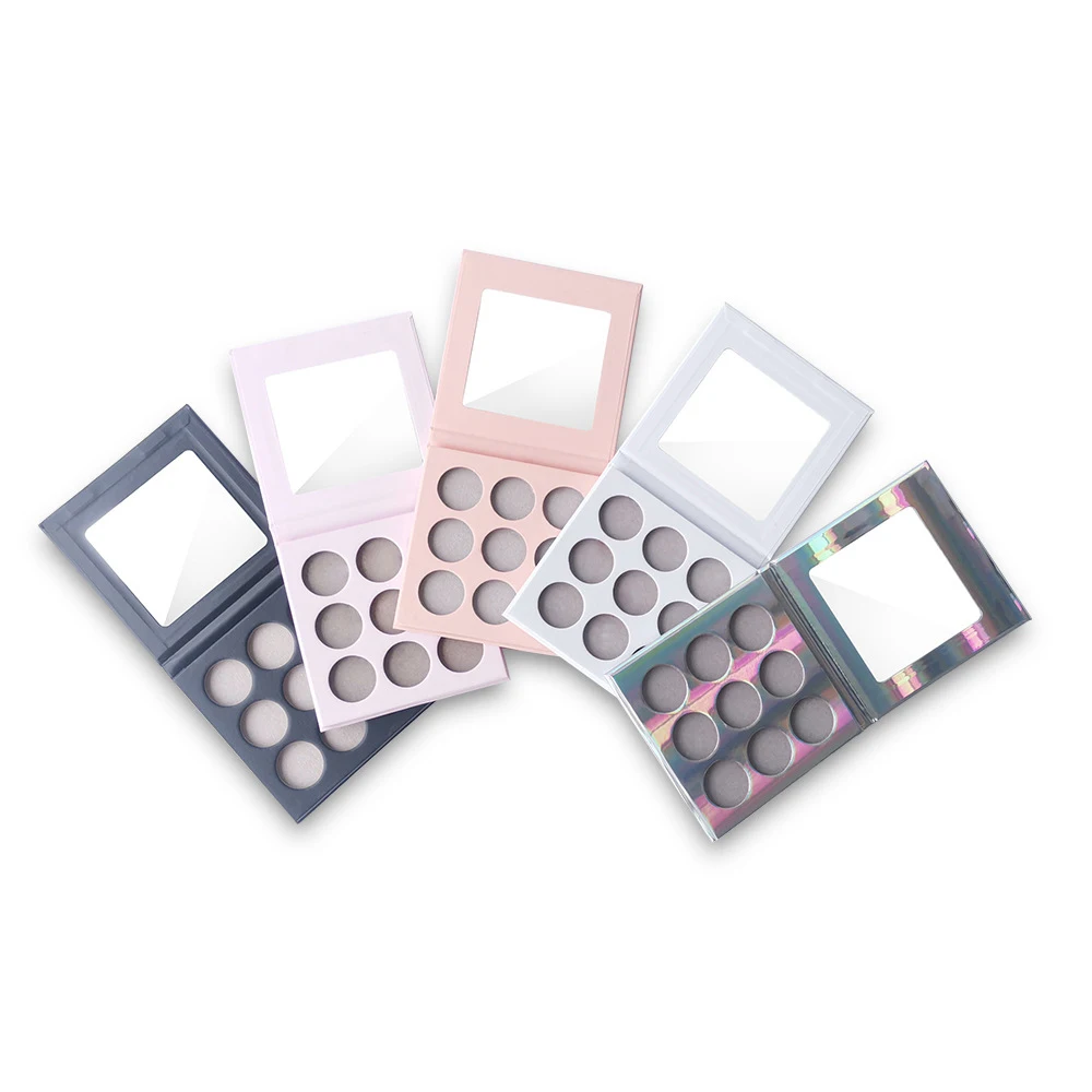 

30 Pcs DIY Eyeshadow Private Label 26mm 9 shadows Matte Shimmer Glitter Eye Shadow Palette Free Color Choice