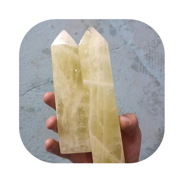 

New arrivals big size quartz stone crystals point towers yellow citrine crystals healing wands for Reiki