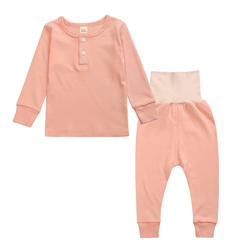 

Online Wholesale Cotton Children'S Pajamas Sets Solid Color Home Underwear Baby Sleepwears