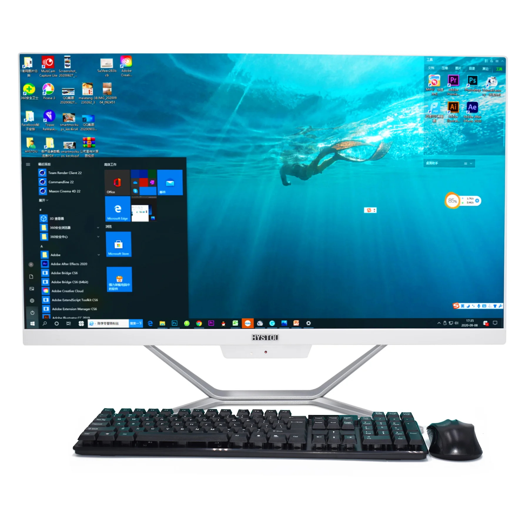 

All In One Barebone Pc Computer Desktop Core i7 8565u Win10 Aio Pc for office home store