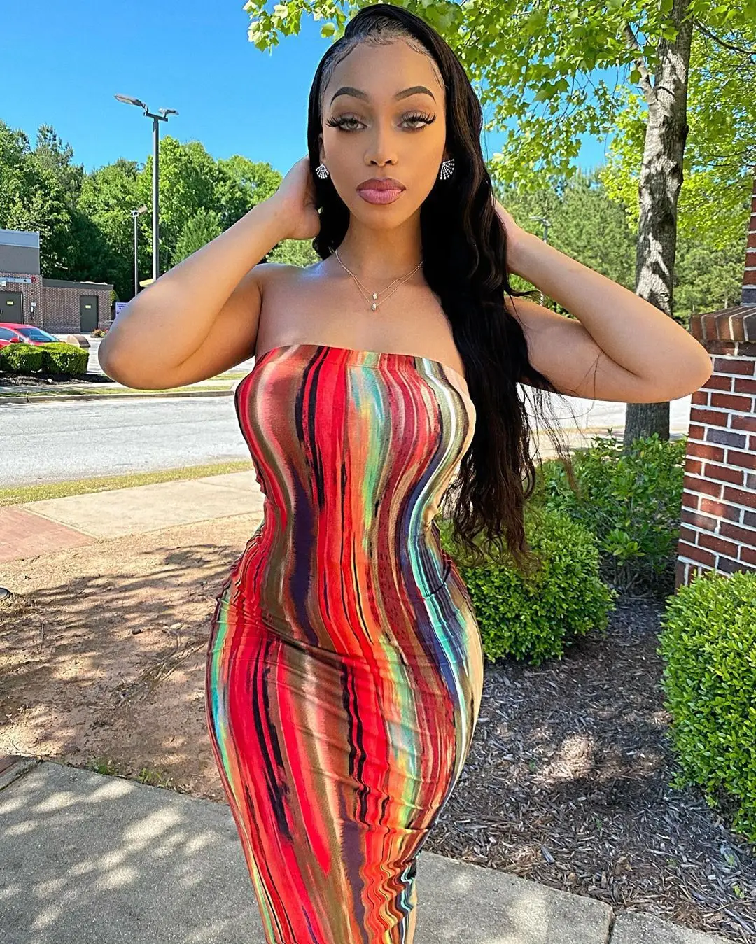 

Plus XXXL Size 2021 New arrivals spring women clothing casual dresses elegant off shoulder colorful printed stripe bodycon dress, 3colours