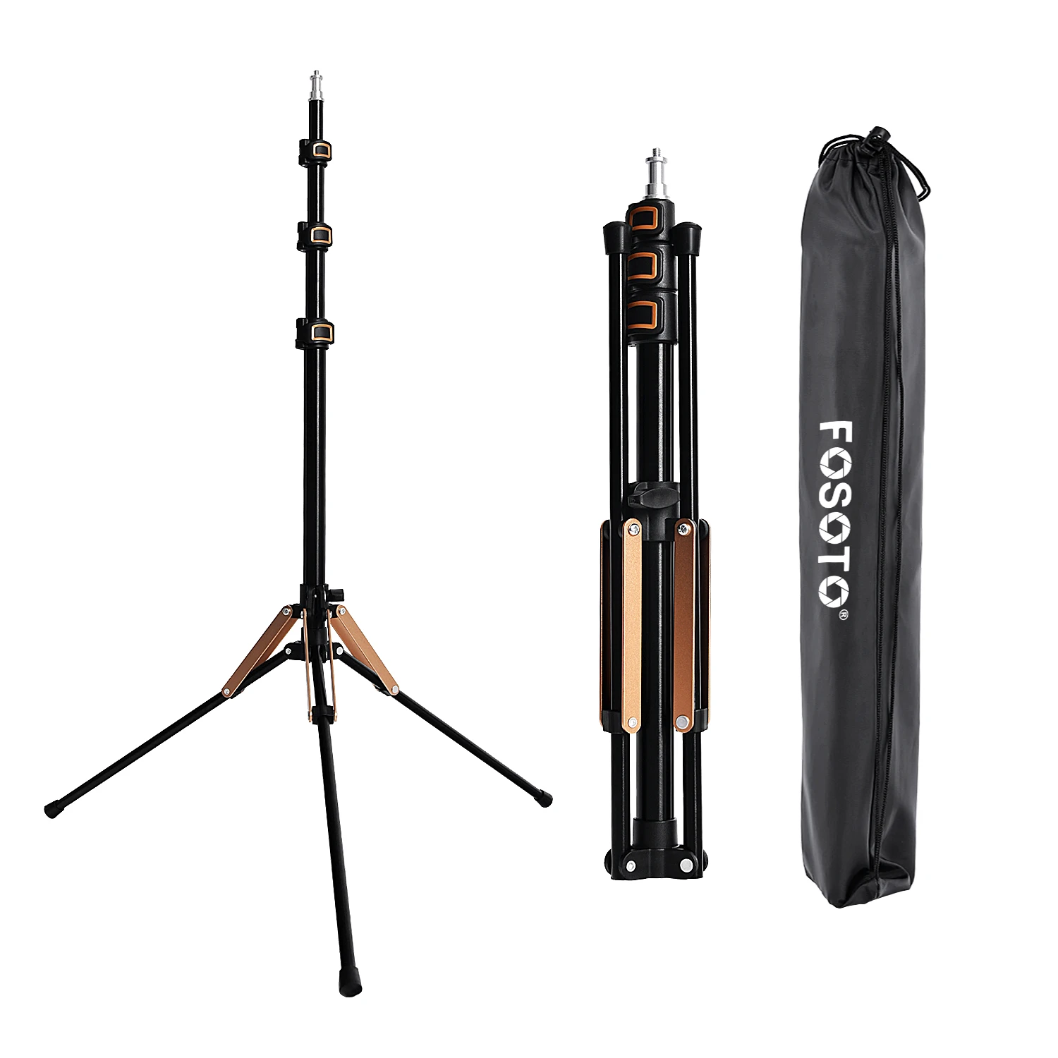 

FOSOTO FT-195 Lightweight 2M Studio Tripod Stand with 1/4 Screw Head for Camera Photographic Ring Light Flash Umbrella Reflector