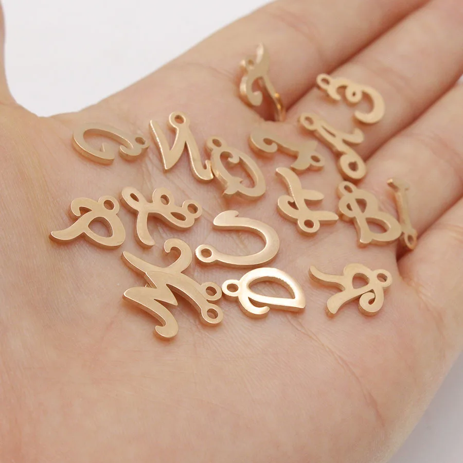 Wholesale Alphabet Stainless Steels Initial Letter Charm Pendant For