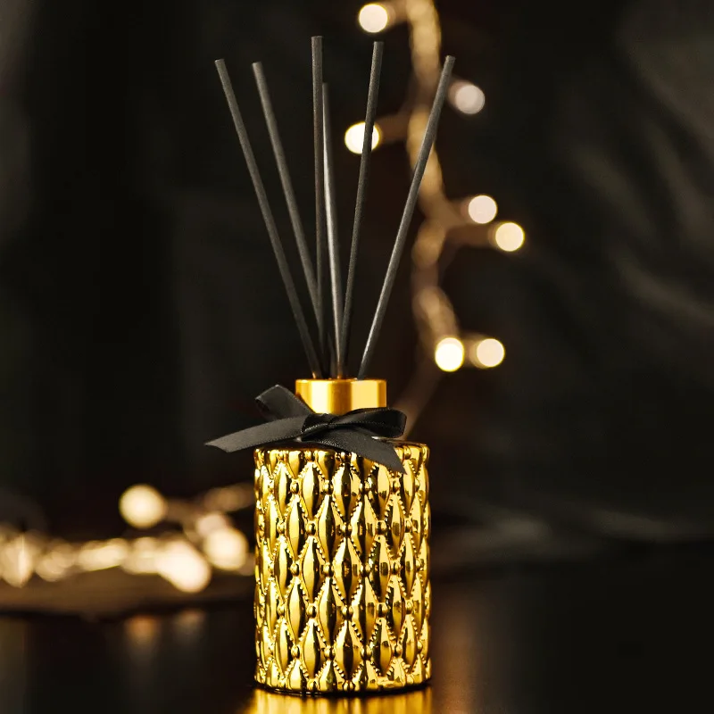 

Home Reed Diffuser Office Aroma Diffuser Gold Plated Luxury Air Fresheners Glass Bottle Liquid  Sustainable,stocked