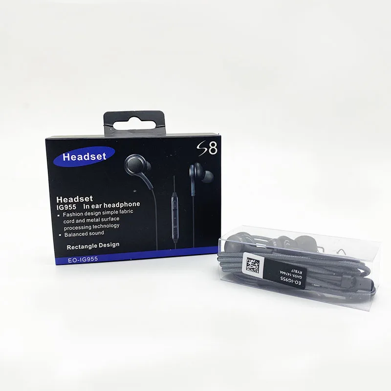 

original EO-IG955 akg headset handsfree earbuds in ear 3.5mm wired headphones akg earphones for samsung galaxy S8 S9 S10, Black/white