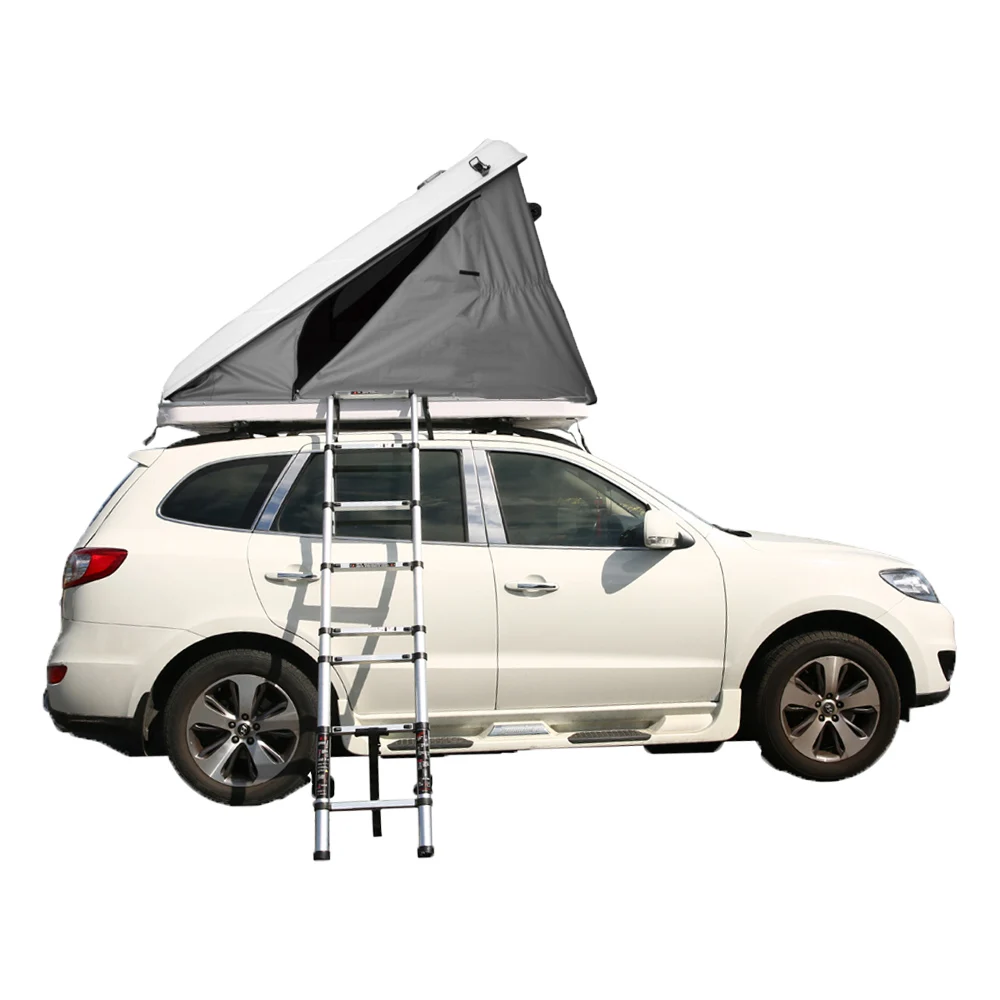

camping roof top tent tent outdoor camping rooftop tent hard shell, Black/white