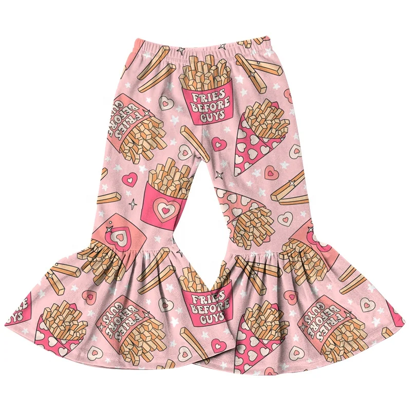 

Velvet Girls Bell Bottoms Valentine's Day Baby Flare Pants Fall Soft Warm Trousers Pants