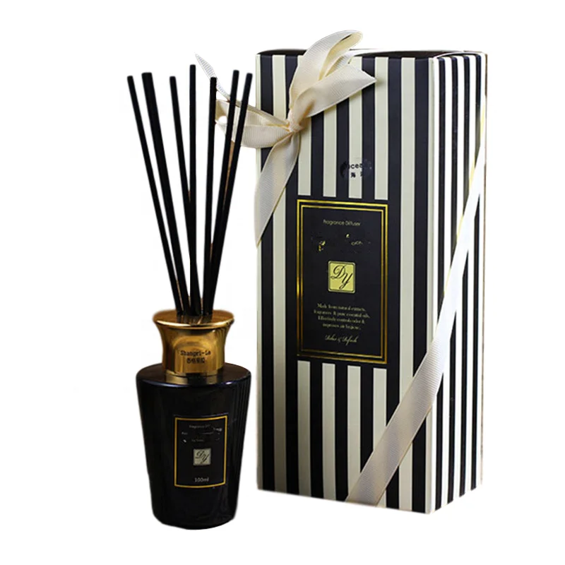 

Black Glass Bottle Home Fragrance Decoration Essential Oil Fiber Rattan Stick Reed Diffuser