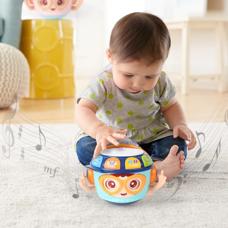 

Children's multifunctional sound and light tumbler hand drums baby 0-3 years old educational toys