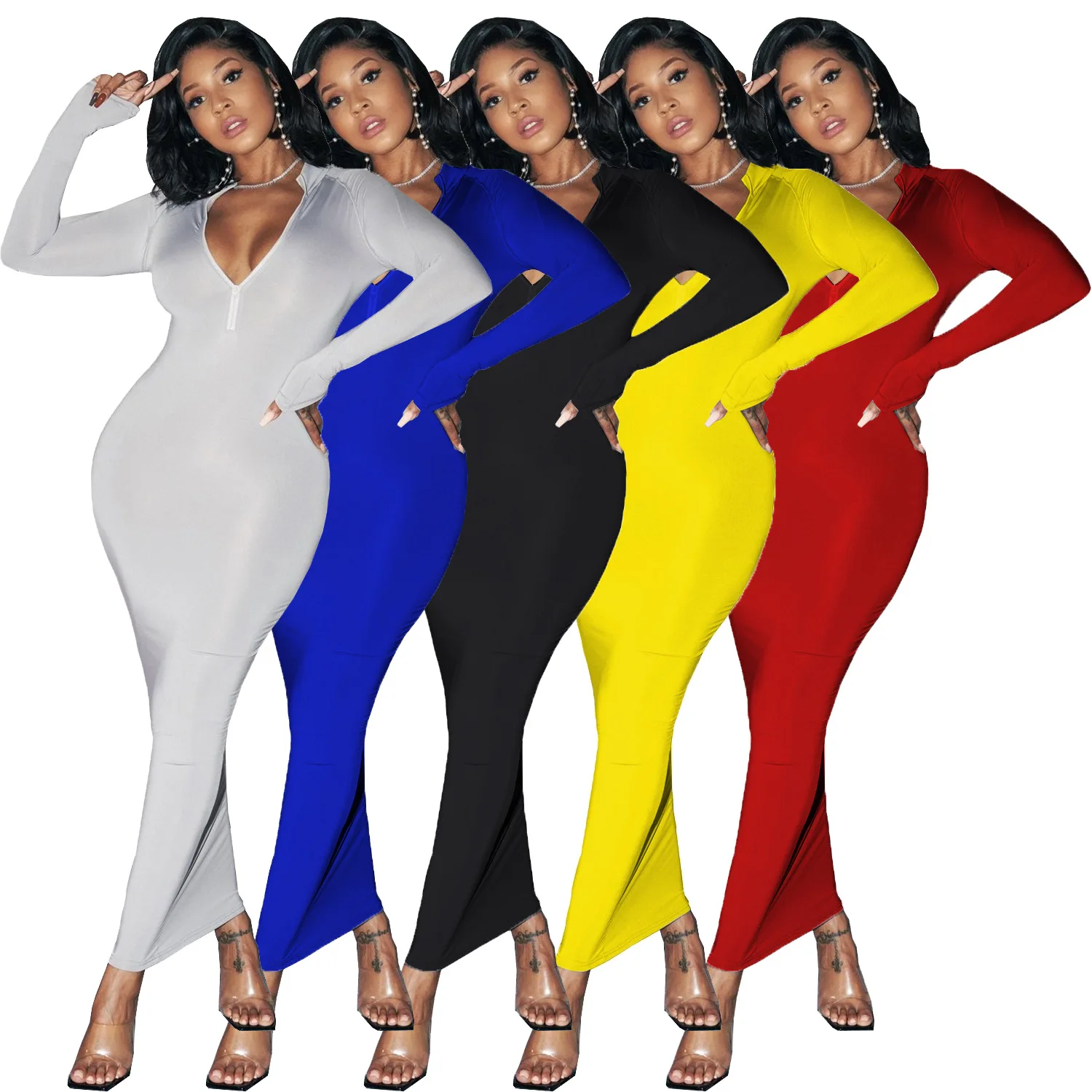 

2021 Women Clothes Casual dress Outfit Fall Sets Womens formal bodycon dress, As your requirement