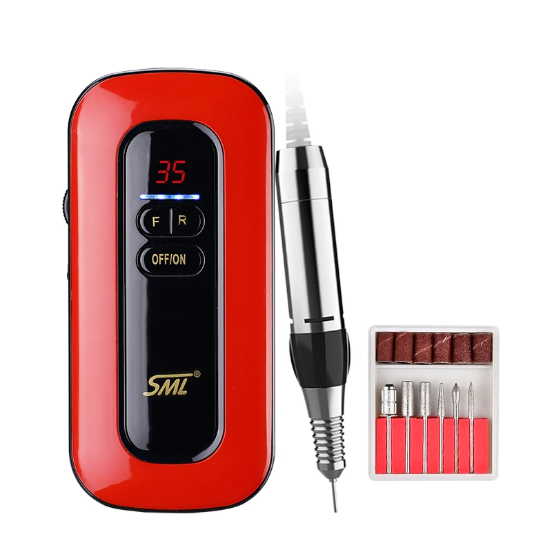 

SML Exclusive 2022 New Product 35000 rpm brushless rechargeable electric nail drill machine cordless nail drill portable