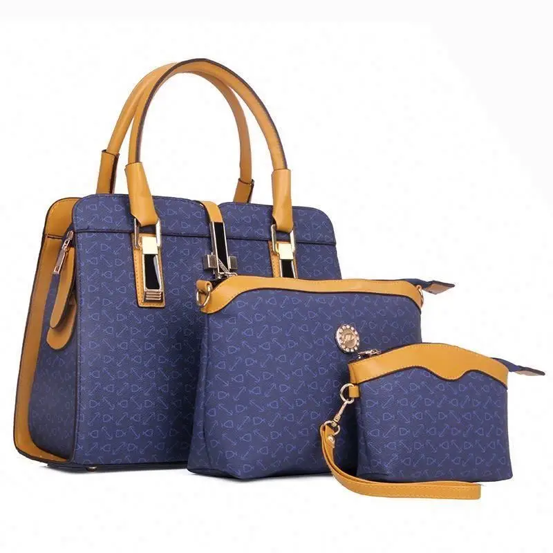 

Luxury 3pcs large shoulder bag fashion leather women purses hand bags set ladies 3 in 1 big handbags, 6 colors