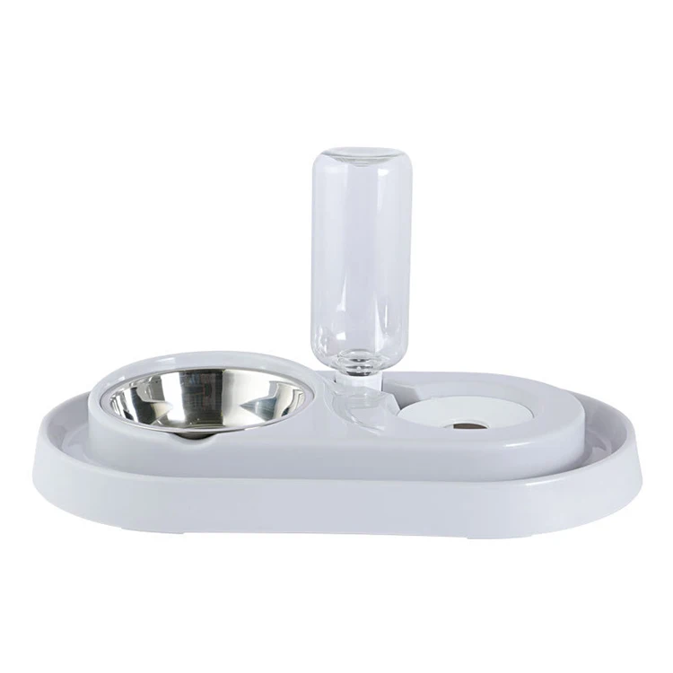 

Pet Water Feeder Stainless Steel Substitute Pet Bowl, Pink blue grey