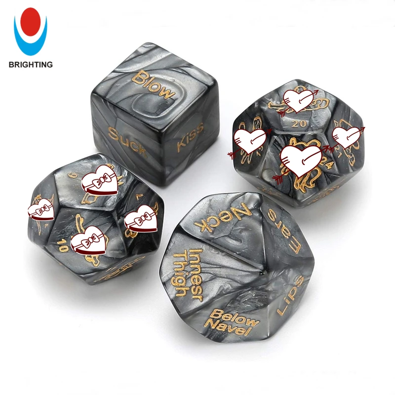 

Party Family Game 4 Pieces In Stock Acrylic Love Sexy Dice, Black&white