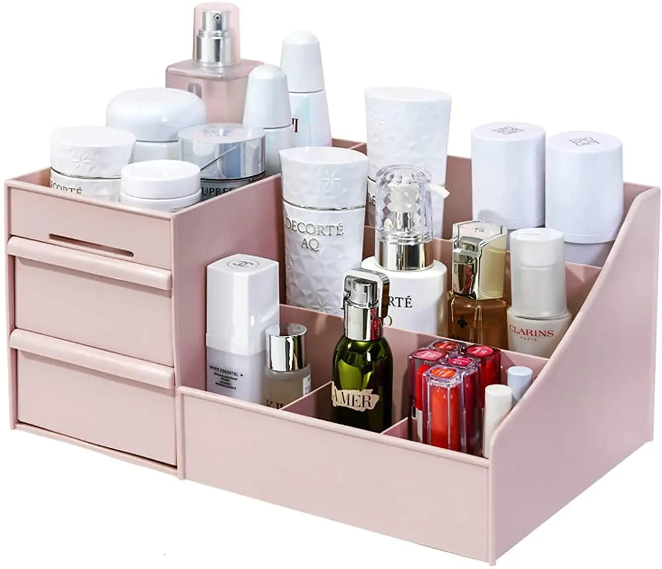 

Makeup Desk Cosmetic Storage Box Organizer with Drawers for Dressing Table, Multicolor