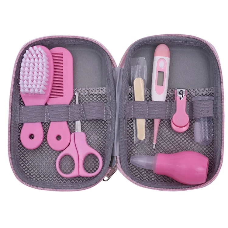 

Custom logo new born infant baby safety care grooming kit, Pink yellow