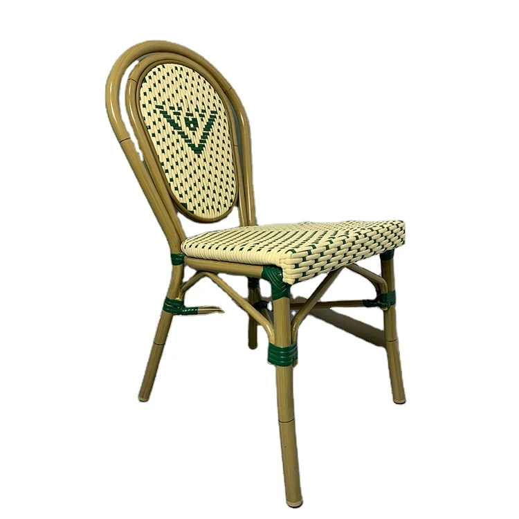 

Outdoor yellow and green Rattan Chair Retro style French Beautiful Chair Natural Outdoor Rattan Chair