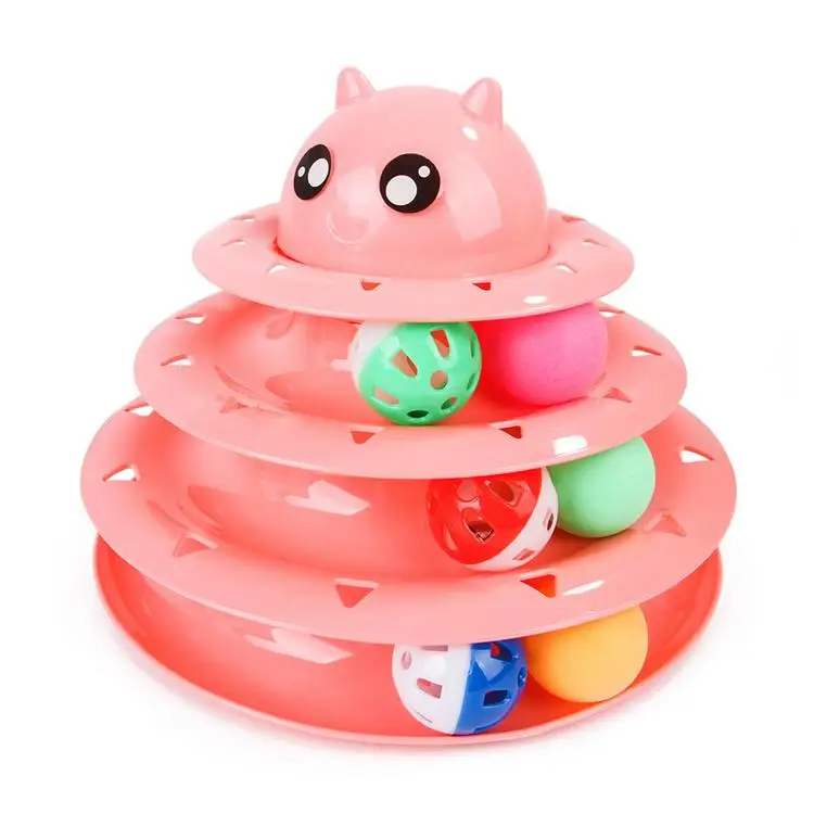 

Three Levels pet cat toy Tower Tracks Disc cat Intelligence Amusement triple pay disc cat toys For IQ Traning